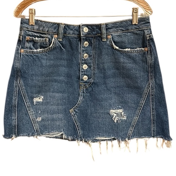 We The Free Denim Mini Skirt Women 30 – OB826306 Distressed Button Fly        
F - Picture 3 of 14
